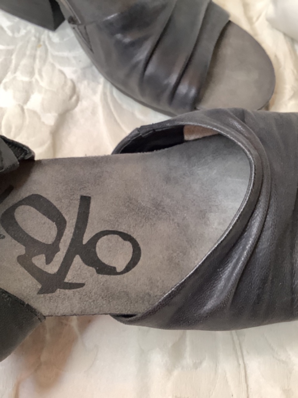 EUC OTBT leather black Patchouli open toe block heels sandals - Picture 9 of 14
